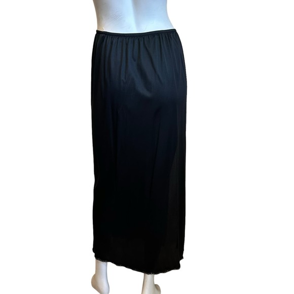 Vintage Vanity Fair Black Half Slip Slip sz M - Picture 2 of 9
